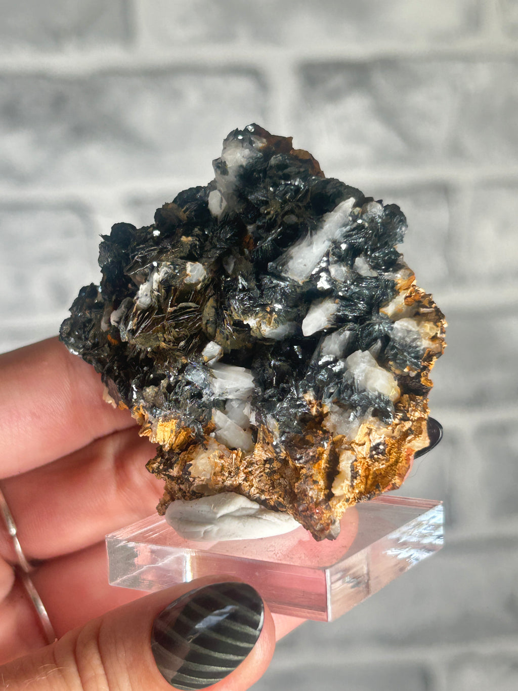 Specularite with Calcite from Guangdong, China