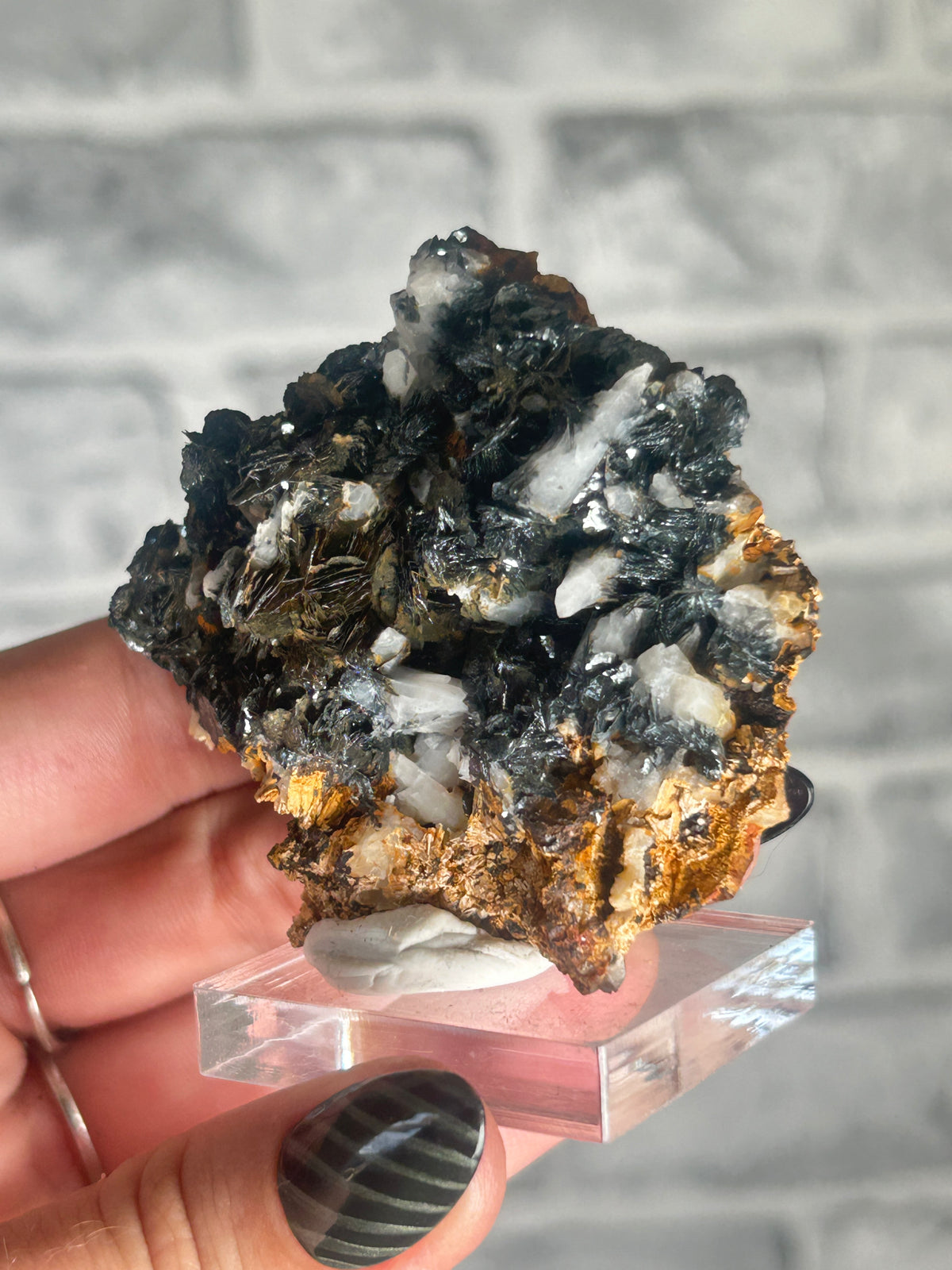 Specularite with Calcite from Guangdong, China