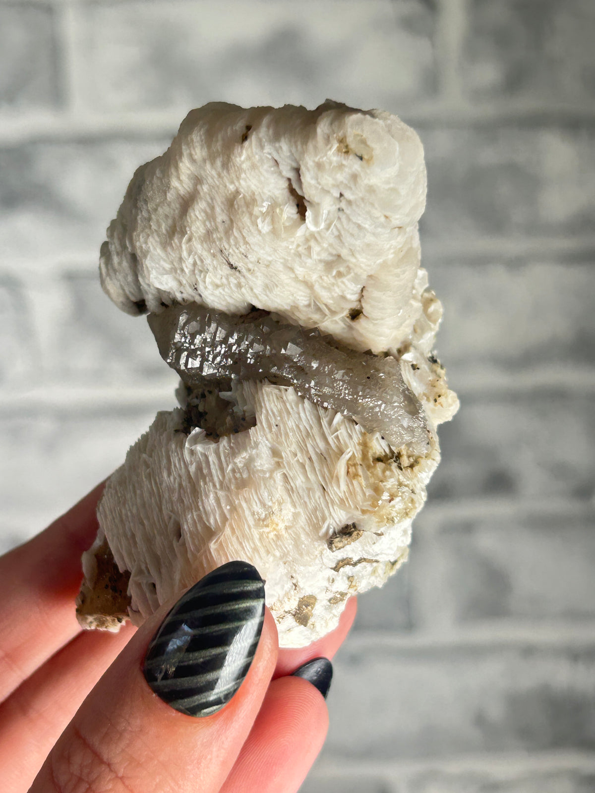 thousand layer calcite on Quartz, Huanggang Fe-Sn Deposit, Inner Mongolia