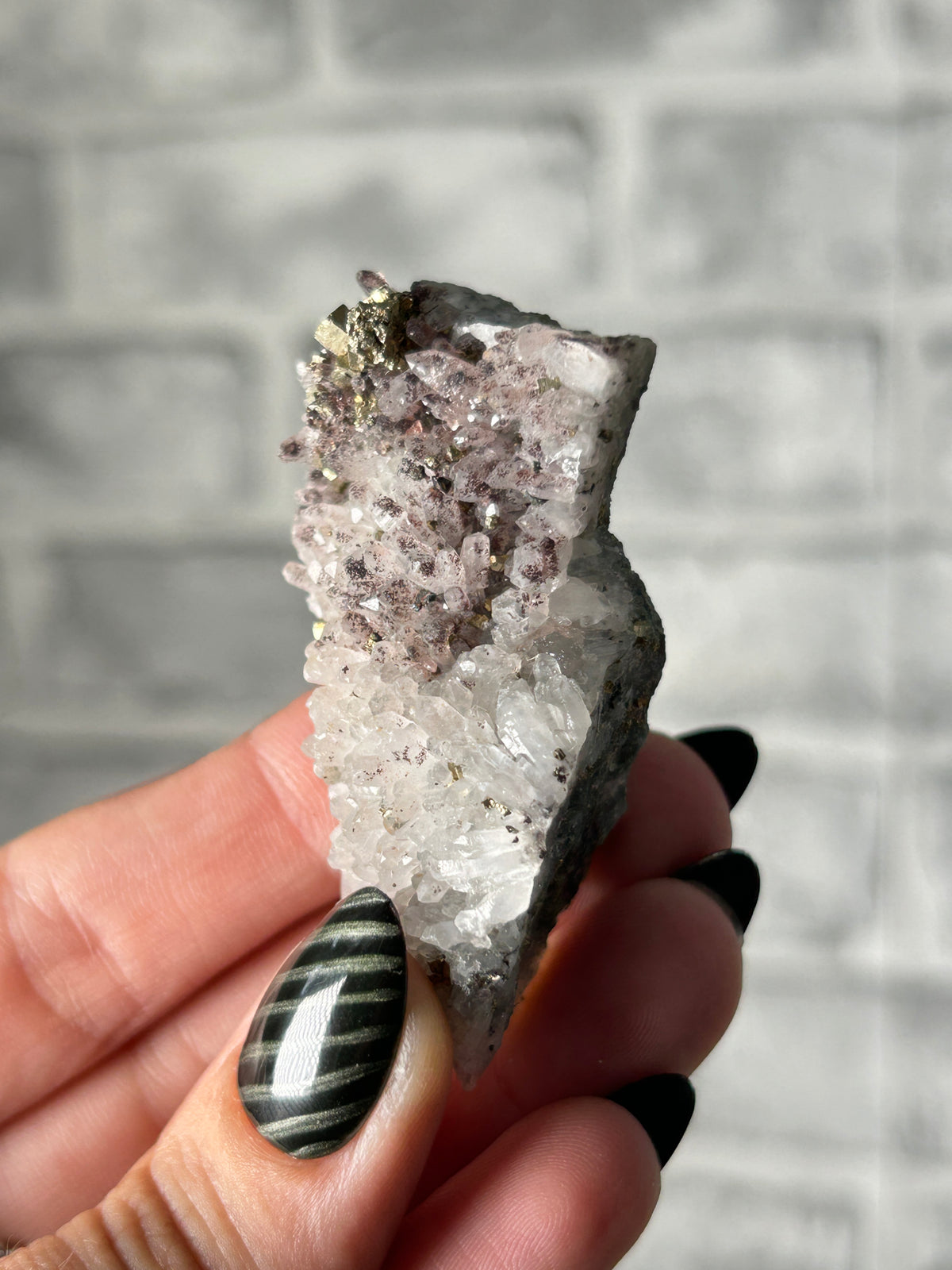 Red ‘Strawberry’ Quartz Cluster with Colourful Pyrite - Guizhou, China