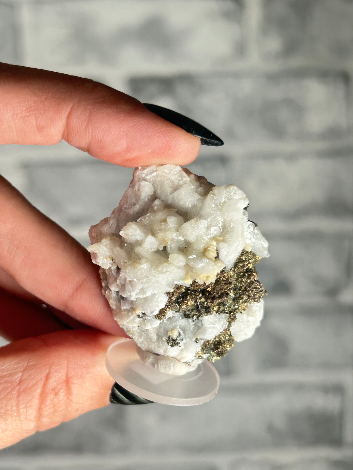 white Dolomite on Pyrite from Daye, Hubei, China