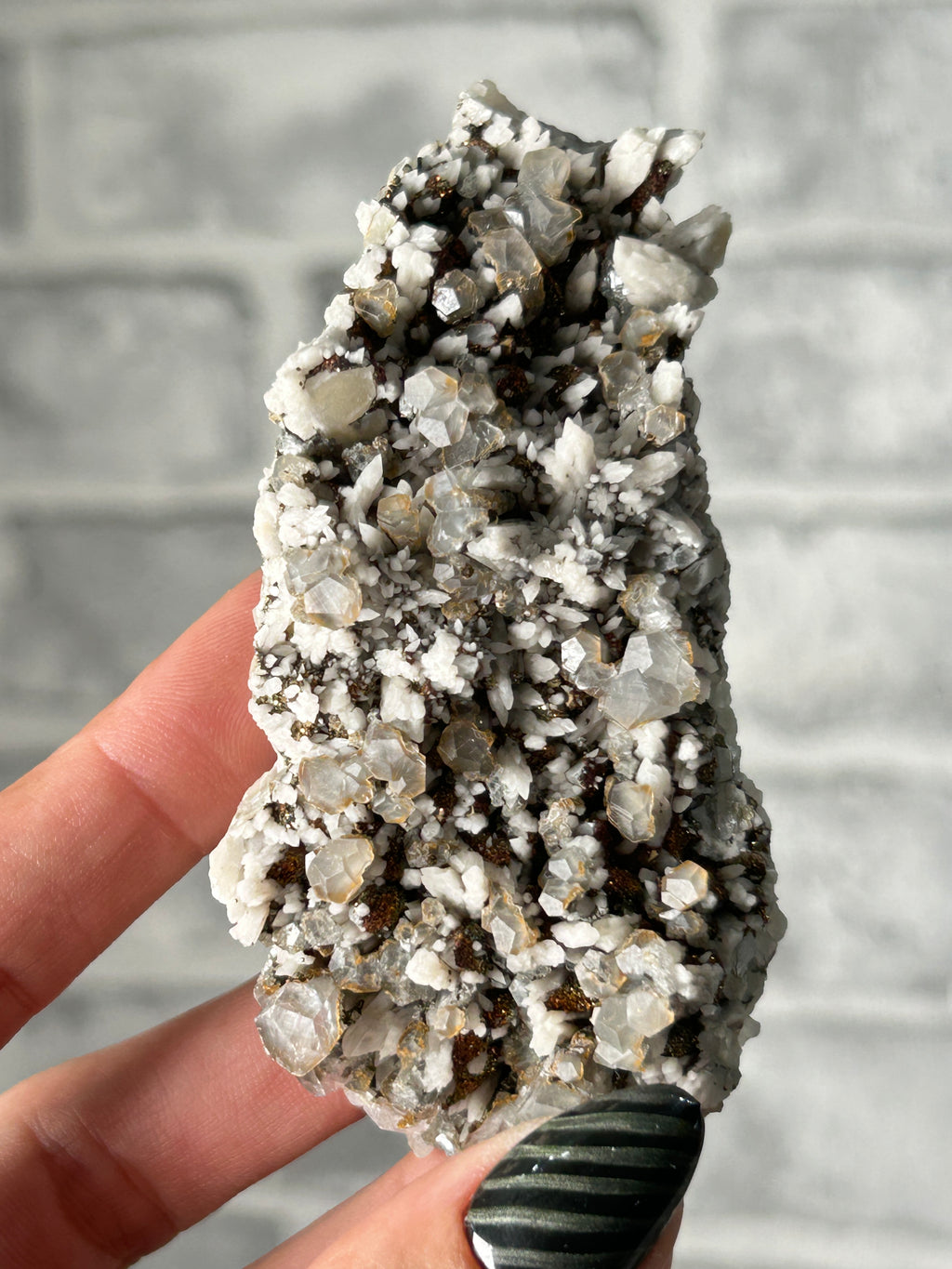 Pyrite on Calcite from Peru
