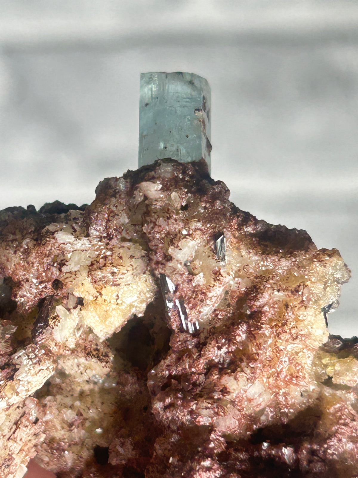 Aquamarine with Tourmaline on Matrix, Erongo Mountains, Namibia