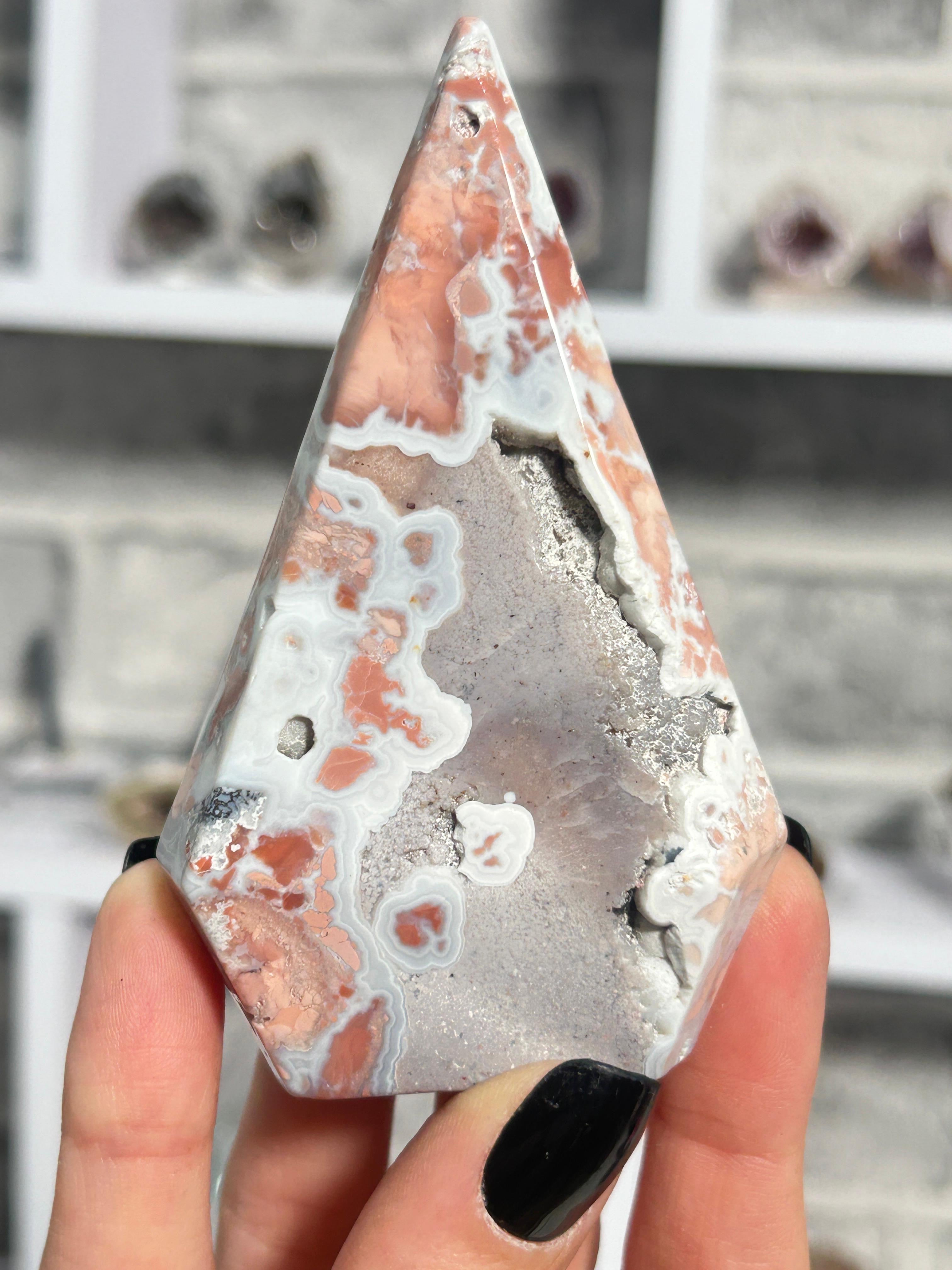 Pink Agate Teardrop