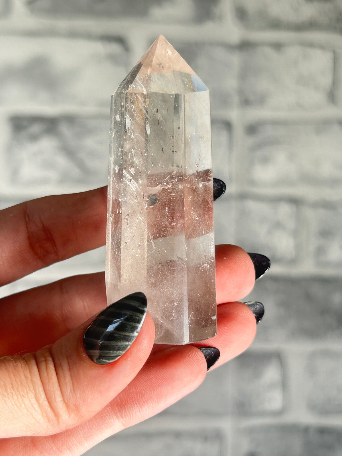 Rutile and Enhydro Clear Quartz Tower,