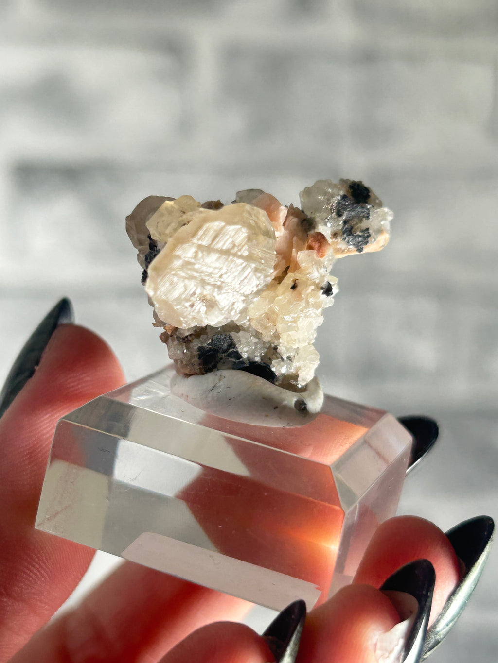 Cerusite on Barite from Morocco