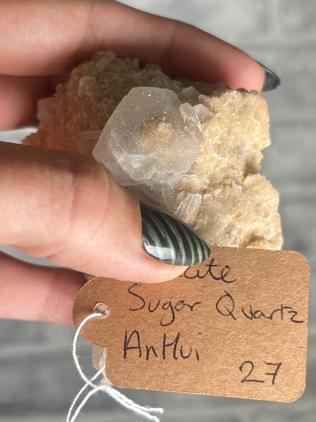 Sugar Quartz coated Calcite from Anhui, China