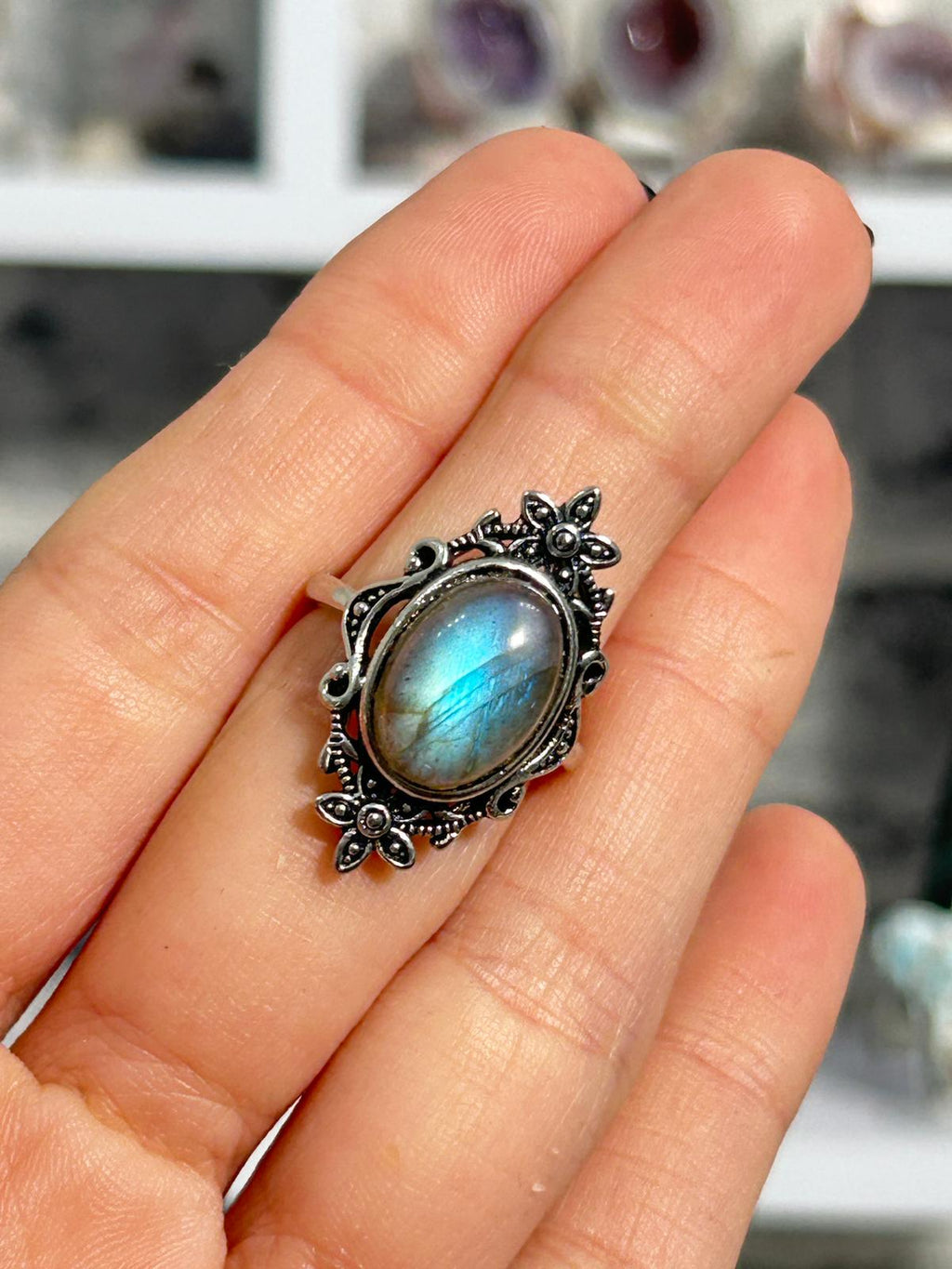 Labradorite Copper Ring