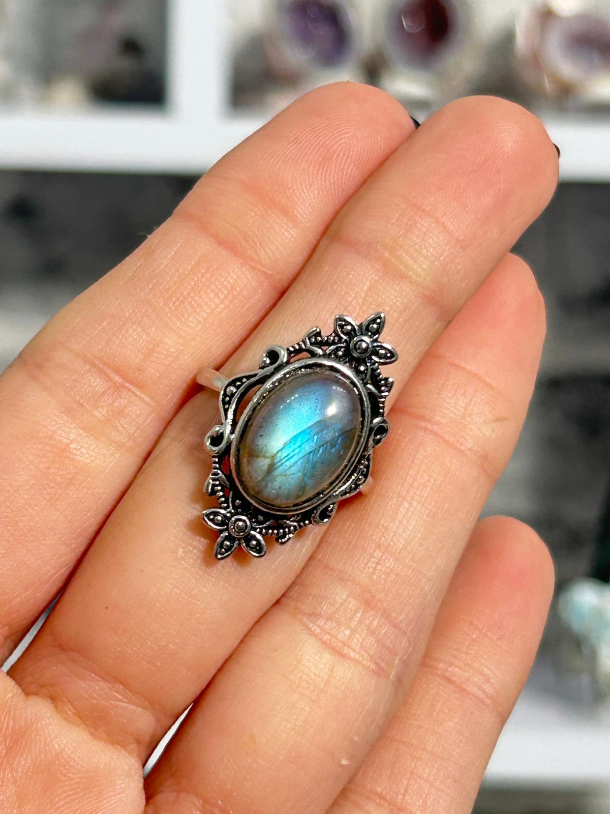 Labradorite Copper Ring