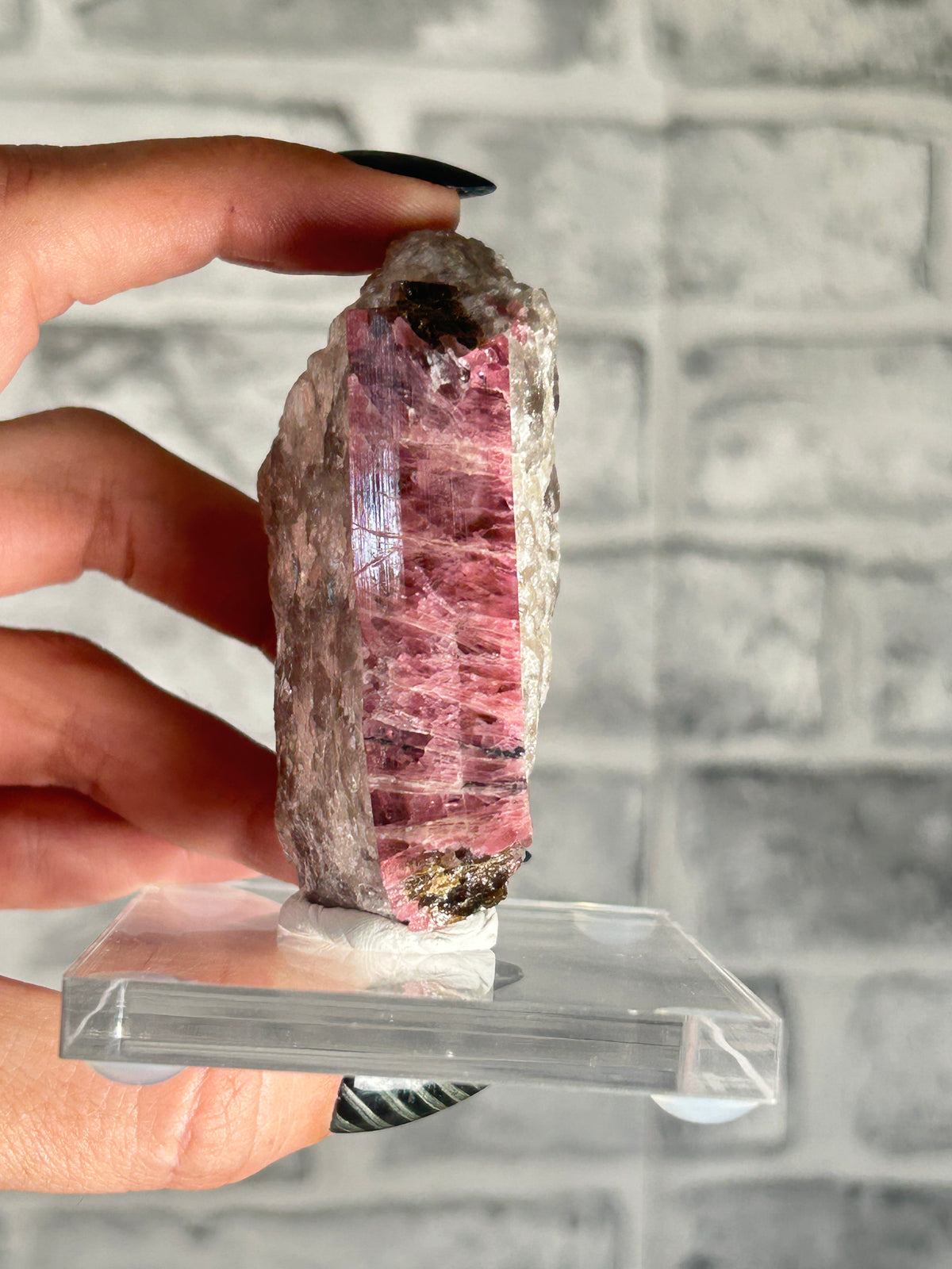 Watermelon Tourmaline on Quartz