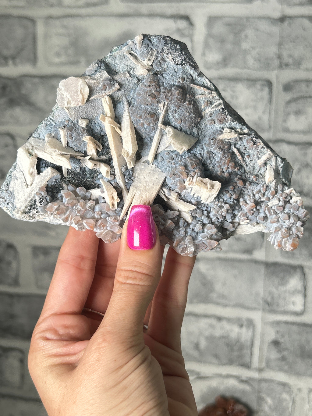 Galaxy Amethyst Slab with Calcite, Brazil