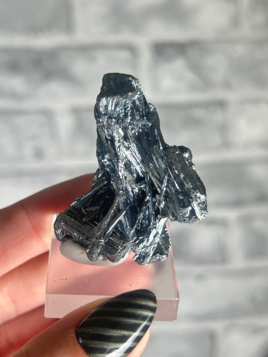 Stibnite with blue flash from JiangXi, China