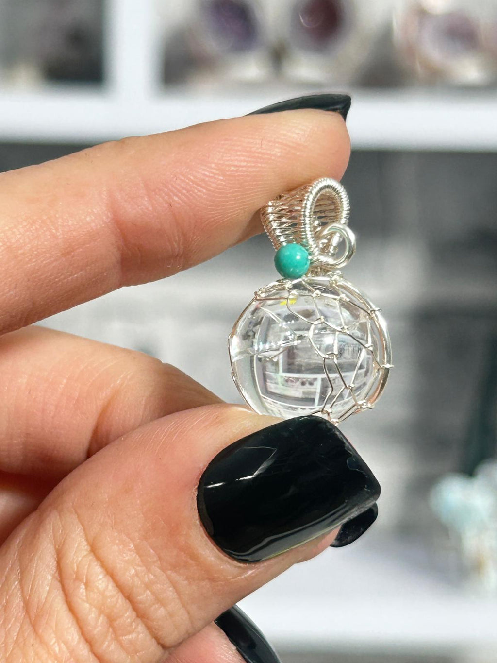 Wire Wrapped Clear Quartz Pendant
