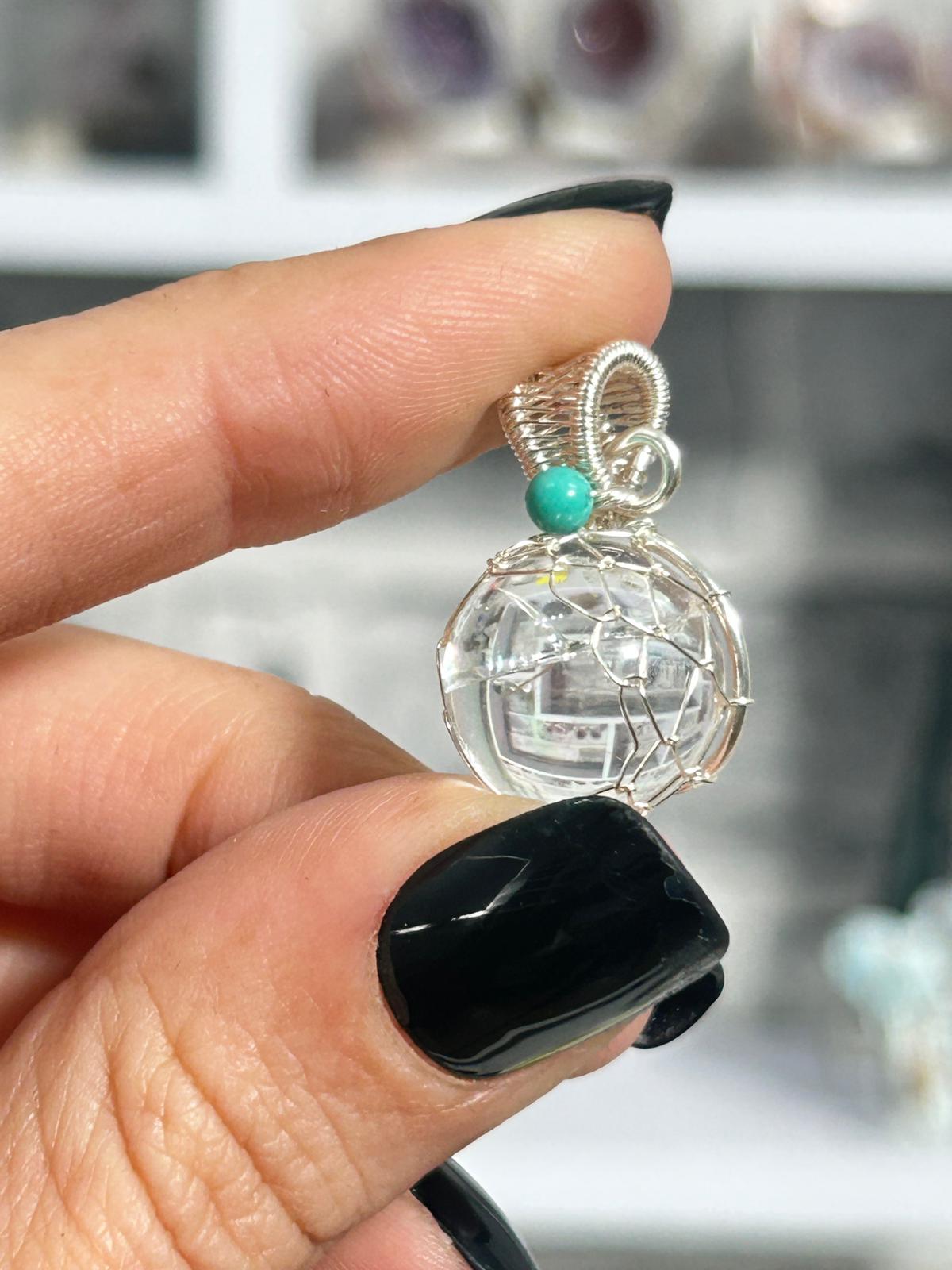 Wire Wrapped Clear Quartz Pendant
