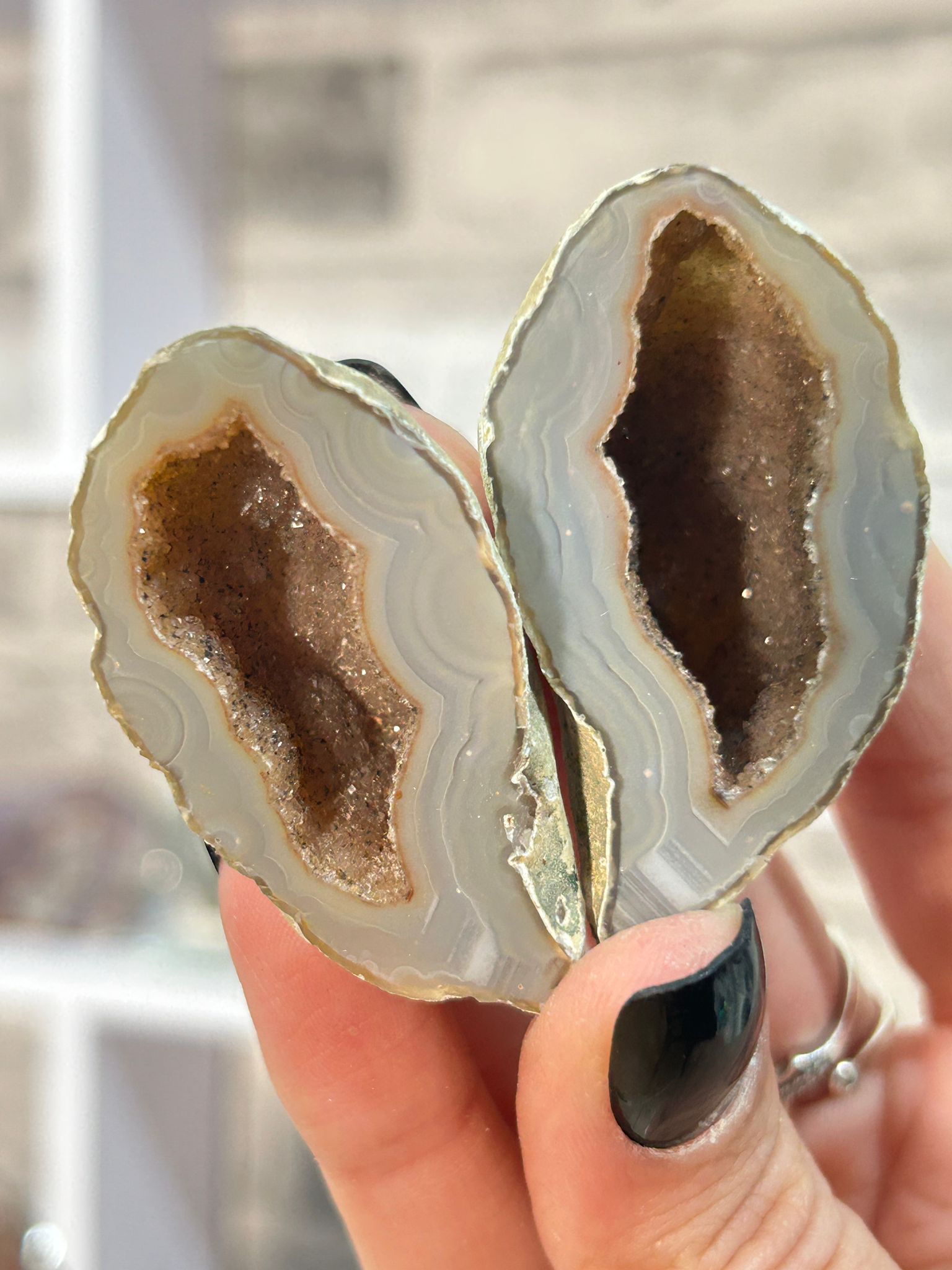 Agate Banded Geode Pair #3