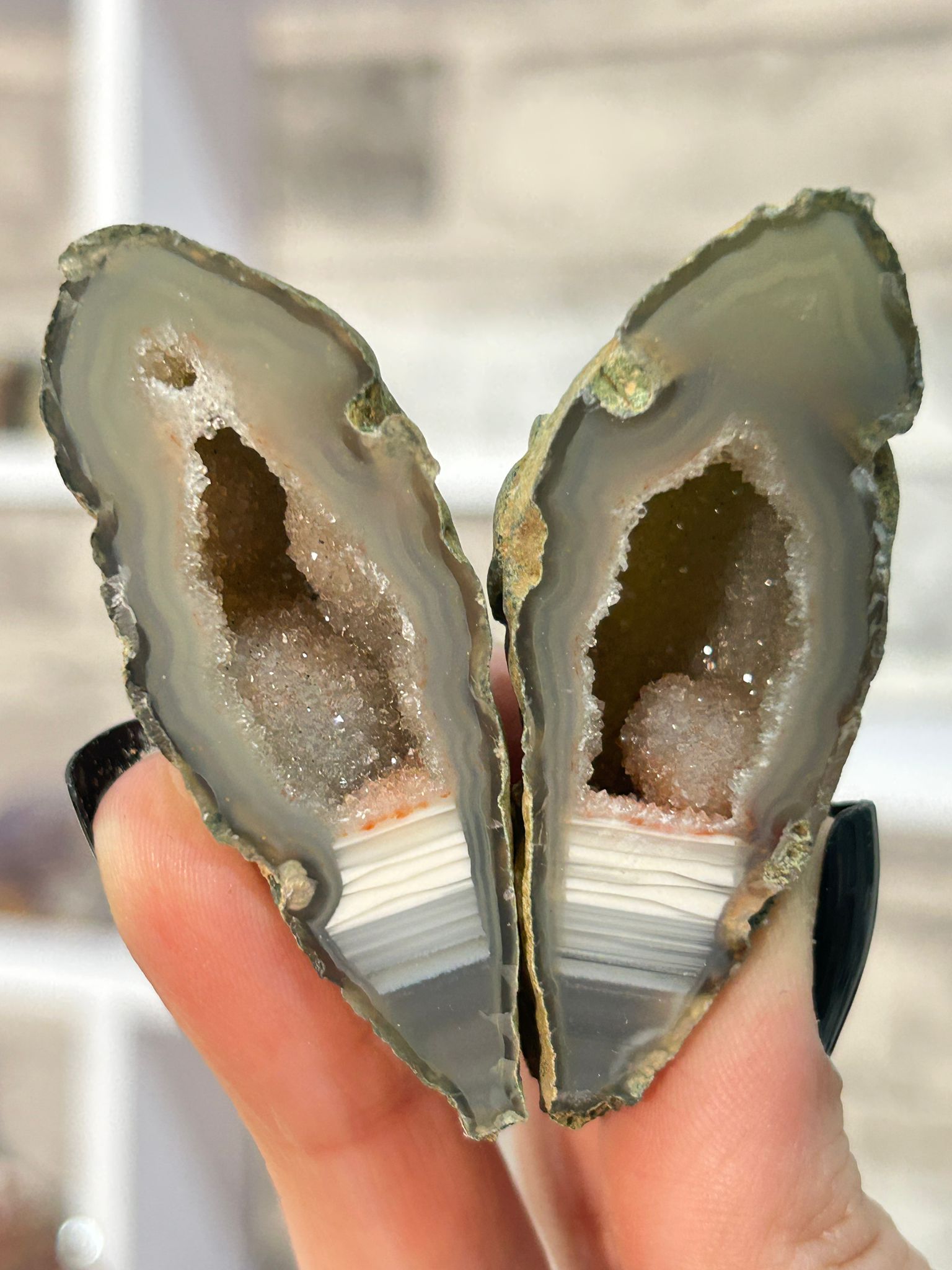 Agate Banded Geode Pair #1