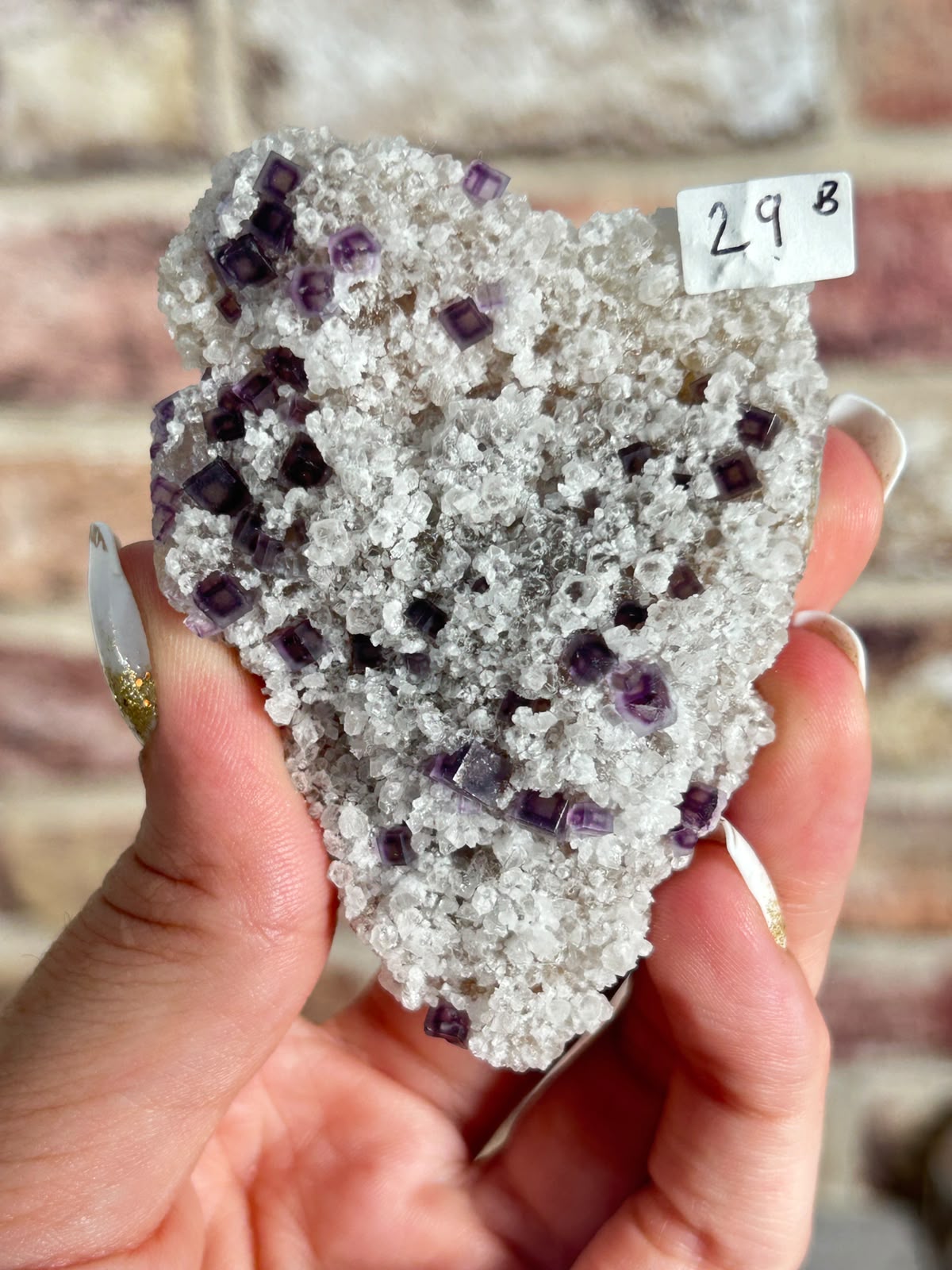 Starry Zoned Fluorite on Quartz B