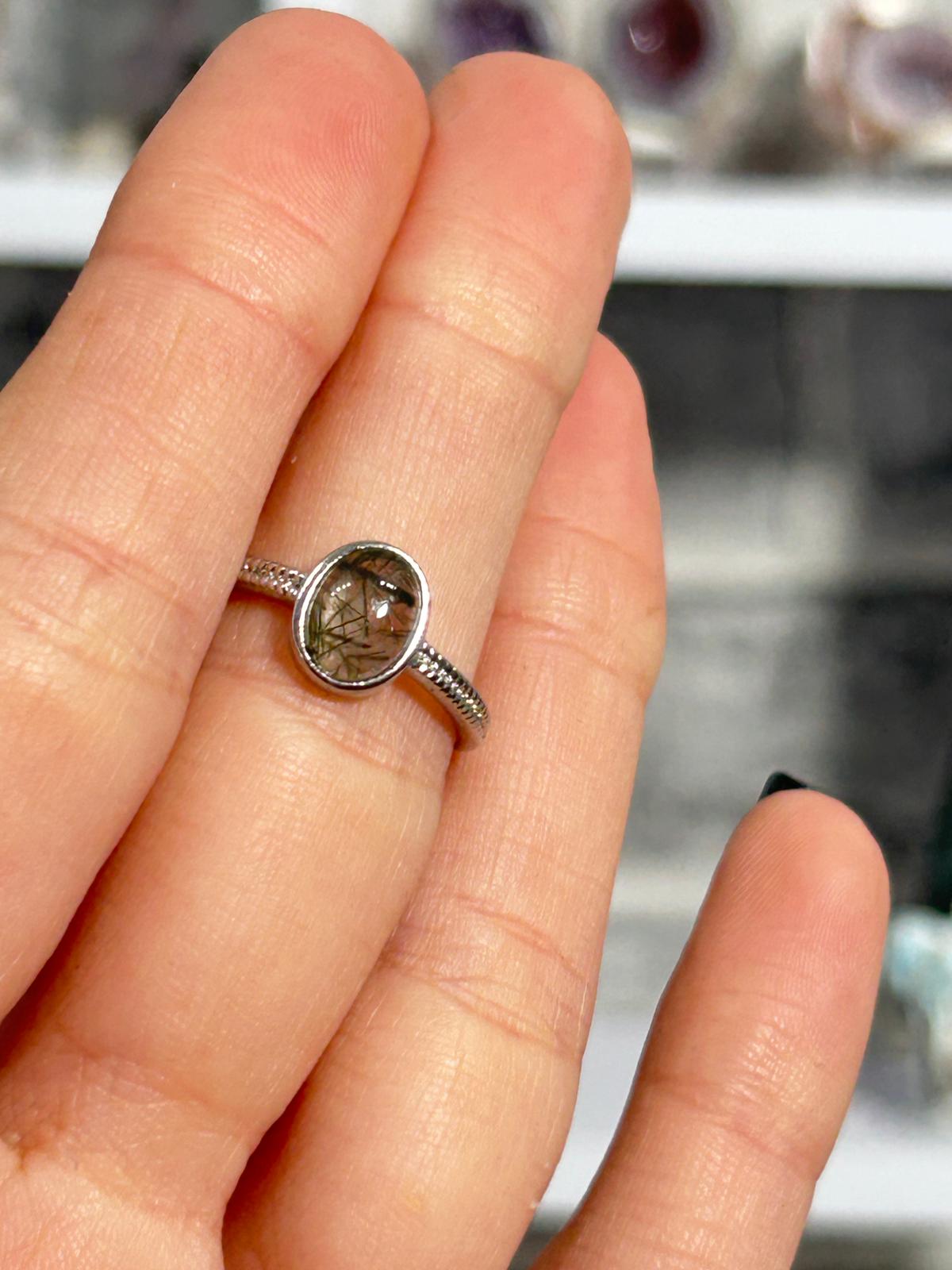 Green Tourmaline Copper Ring