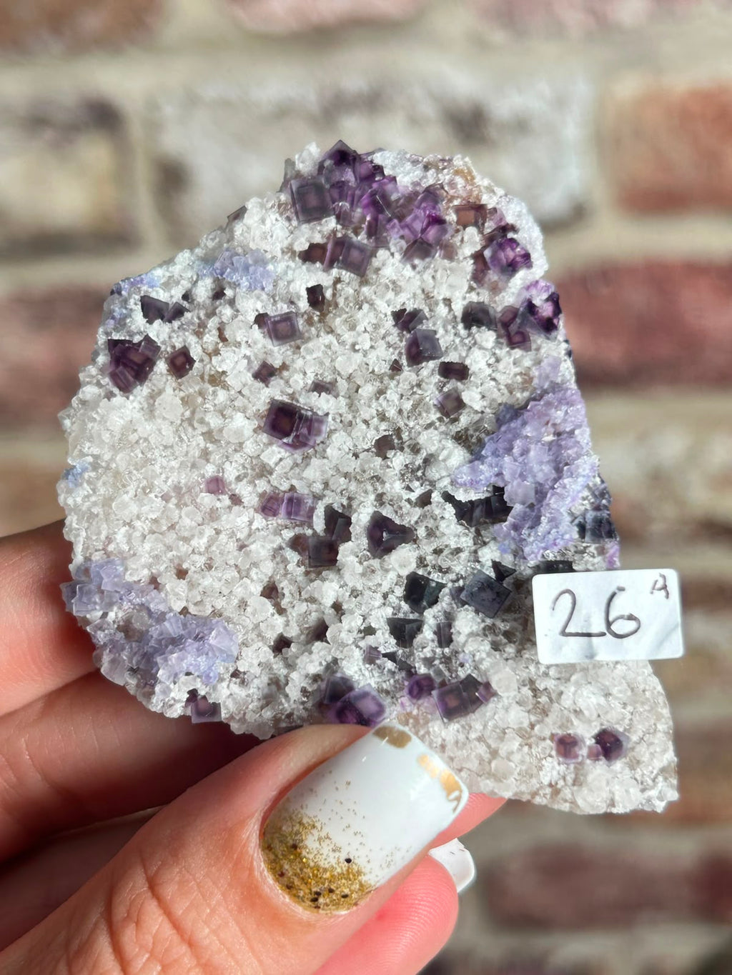 Starry Zoned Fluorite on Quartz A