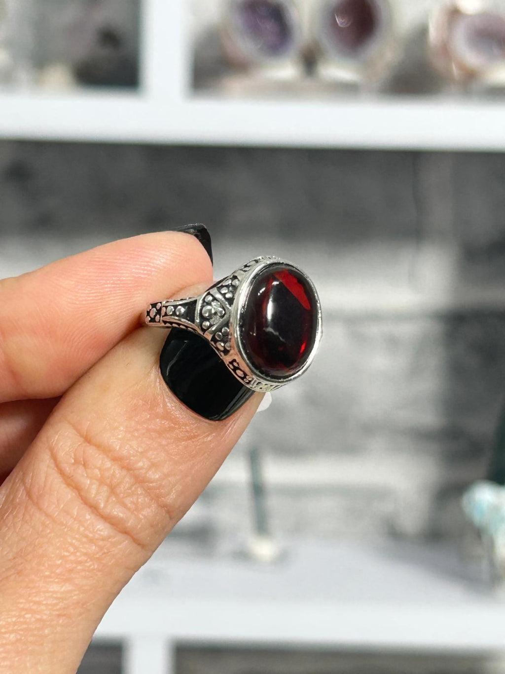Amber Copper Ring