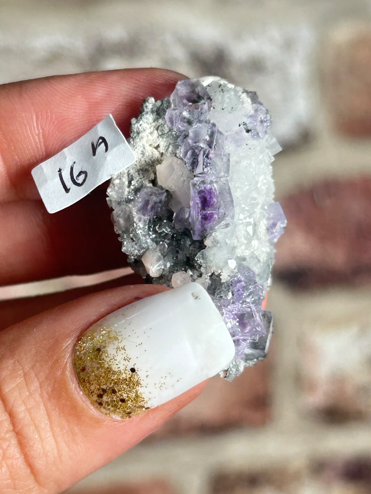 Purple Fluorite with Calcite A