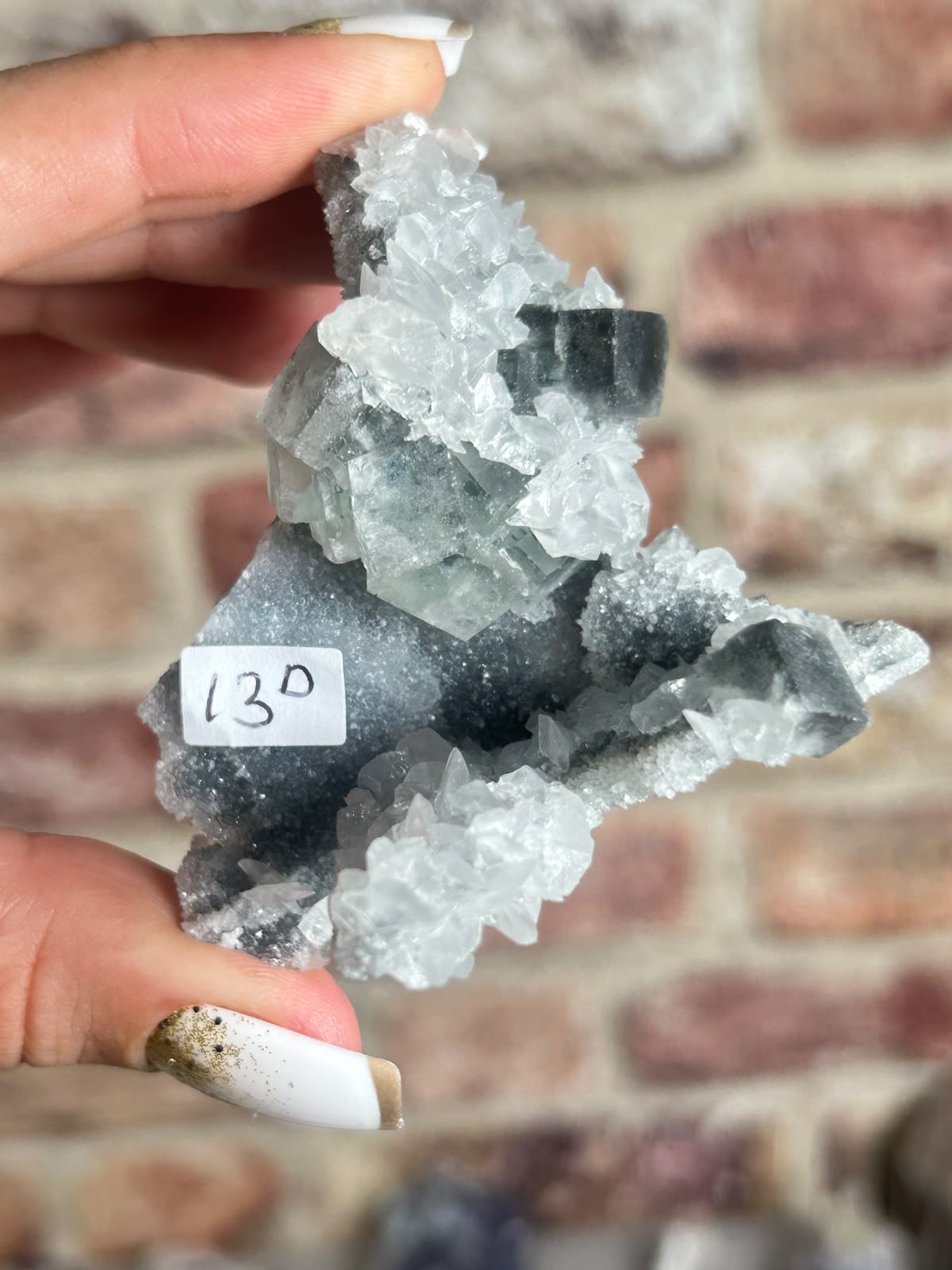 Fluorite on Sugar Quartz with Calcite D