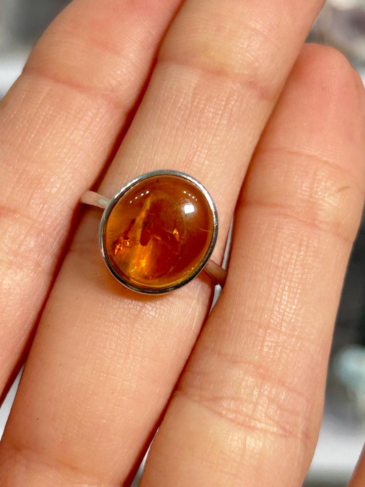 Amber Copper Ring #2