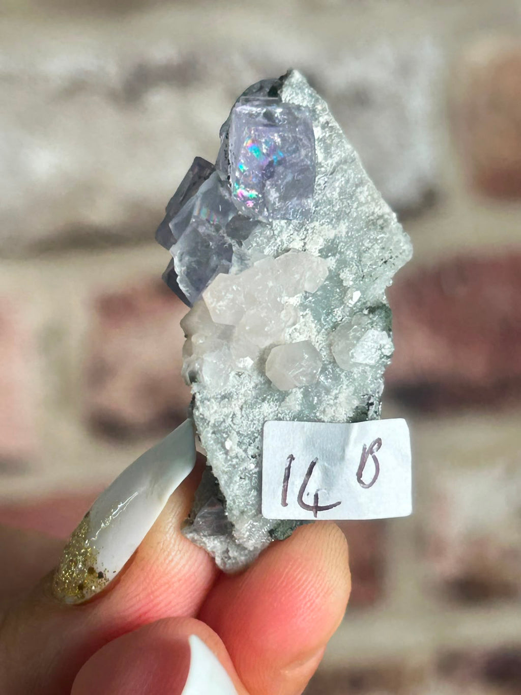 Purple Fluorite with Calcite B