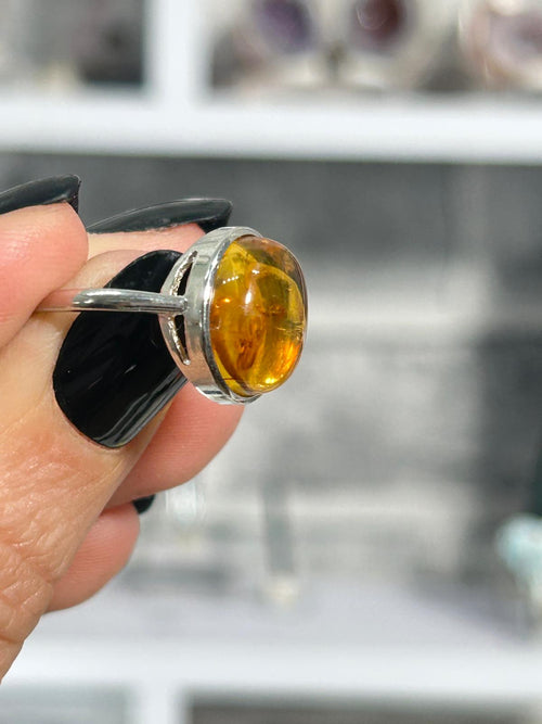 Amber Copper Ring #2