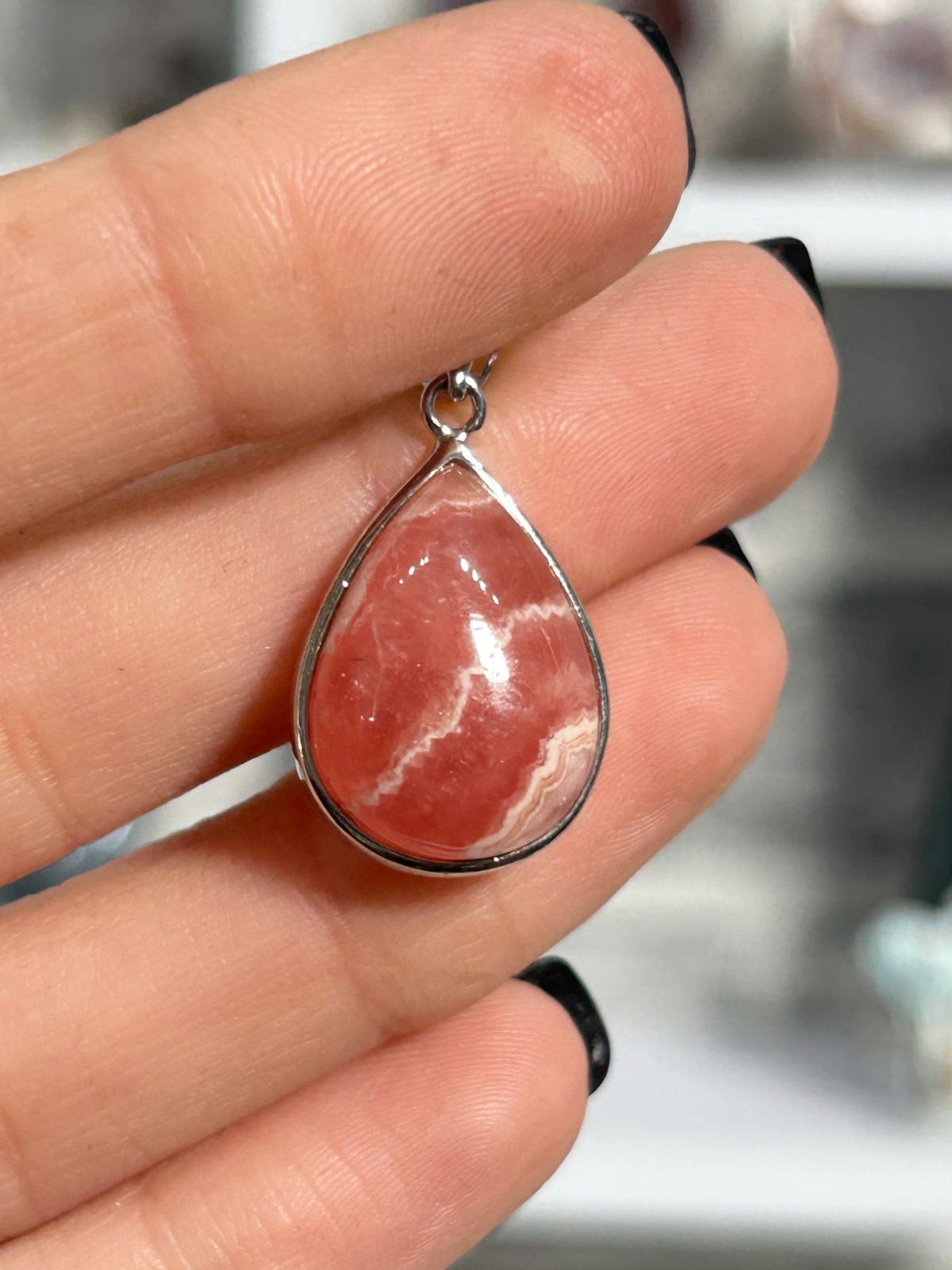 Silver S925 Rhodochrosite Pendant