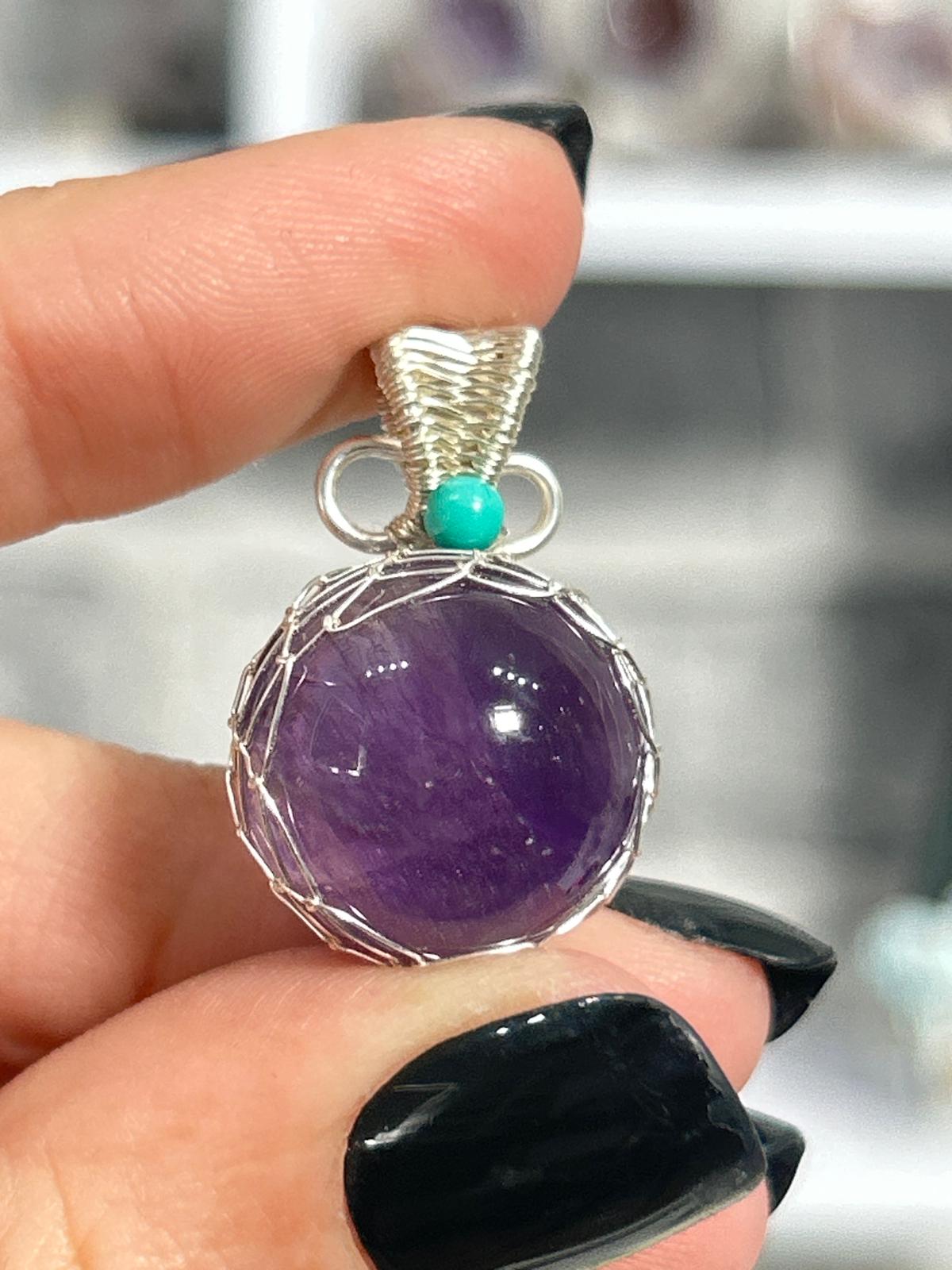 Wire Wrapped Amethyst Pendant