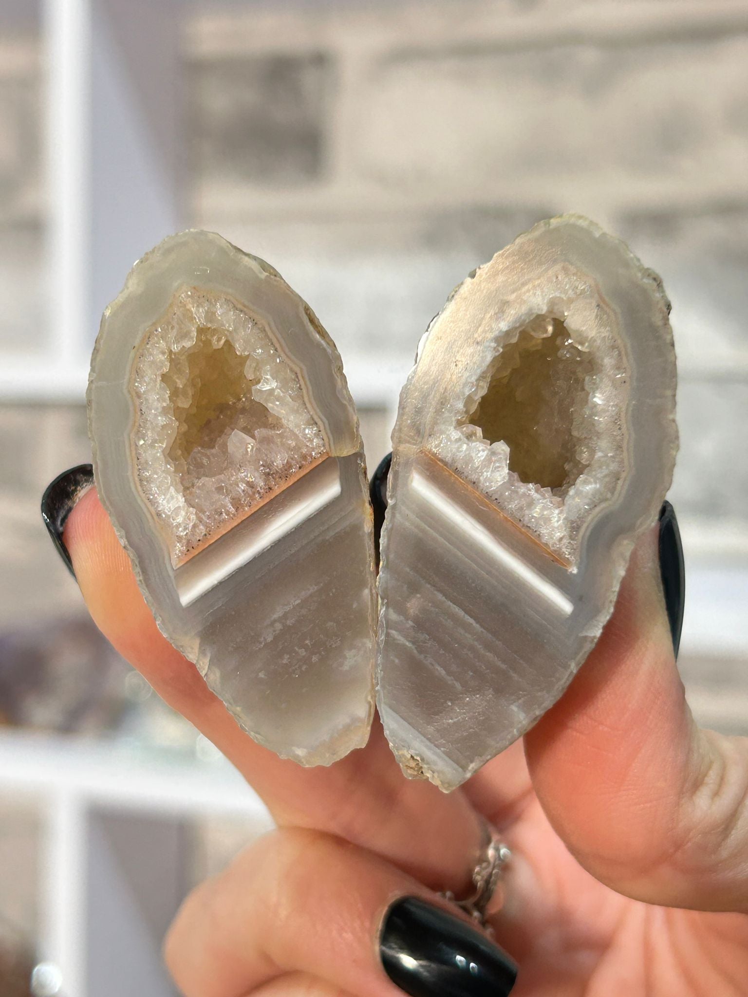 Agate Banded Geode Pair #4
