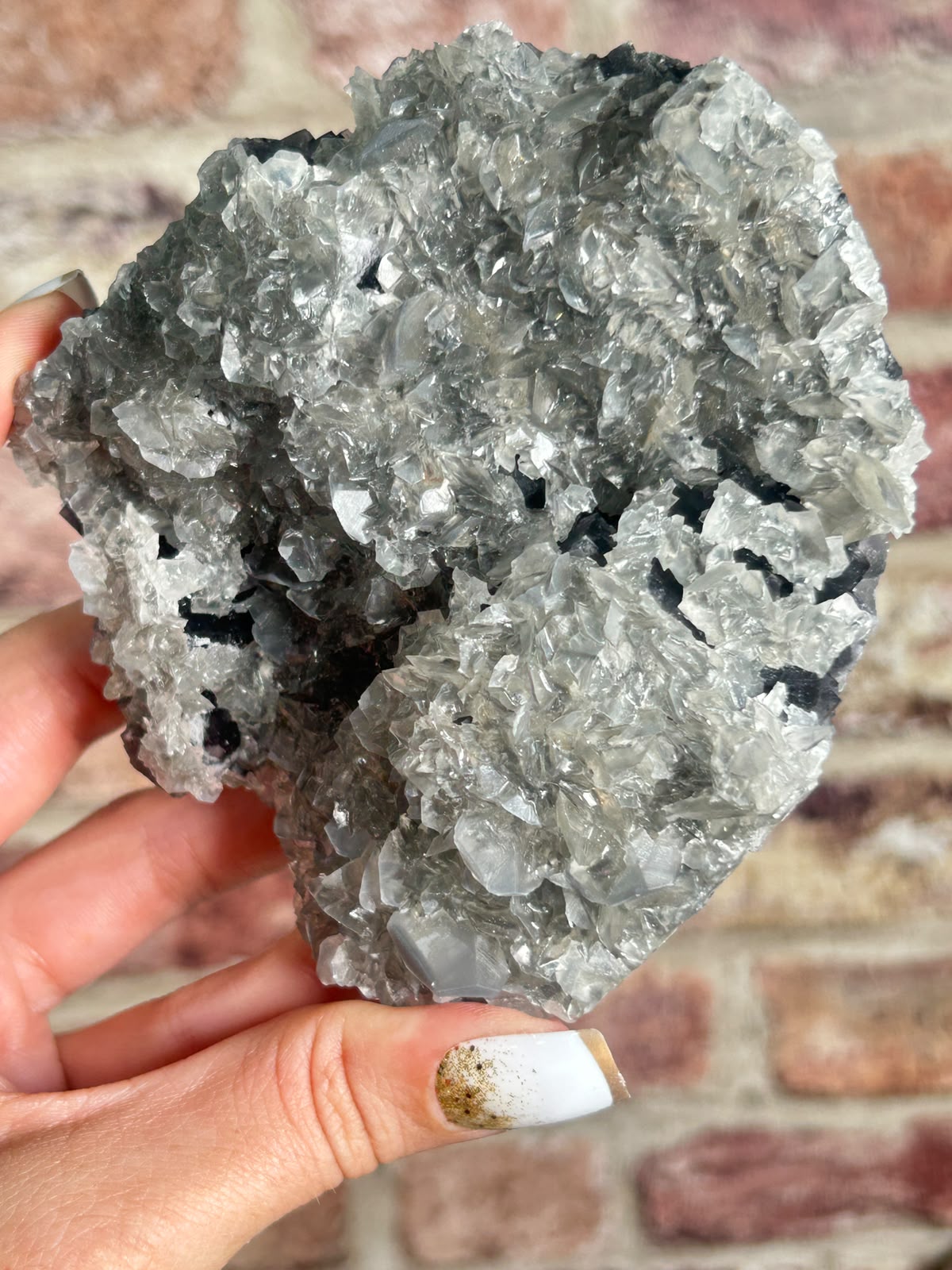 Fluorite on Sugar Quartz with Calcite F