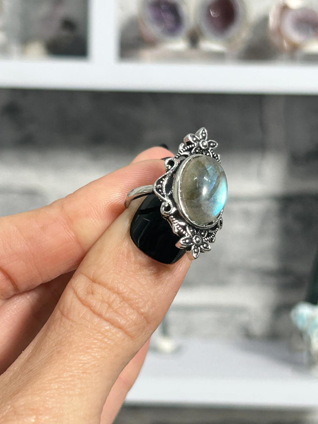 Labradorite Copper Ring