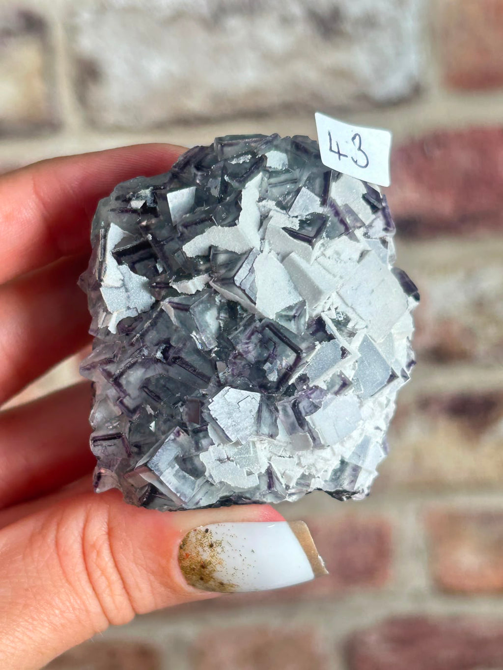 Purple Edge Fluorite with Crystalline Coating