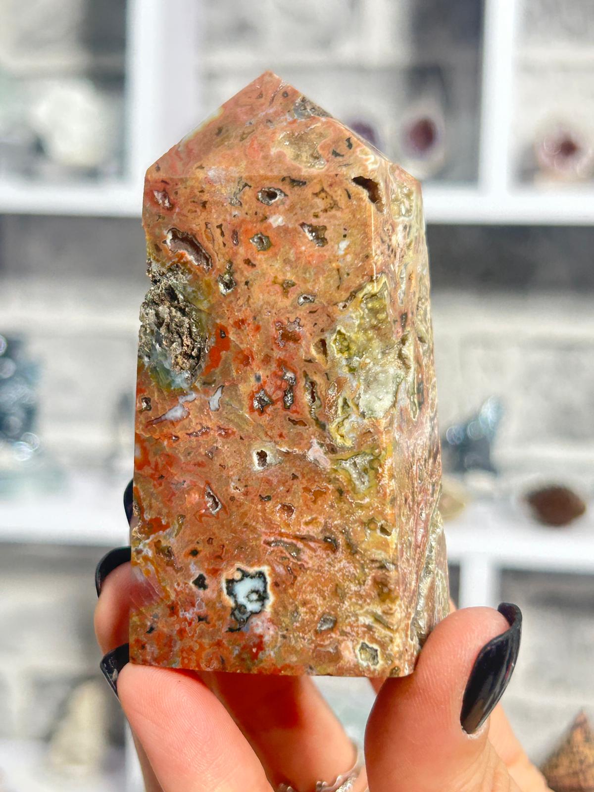 Red Druzy Jasper Tower