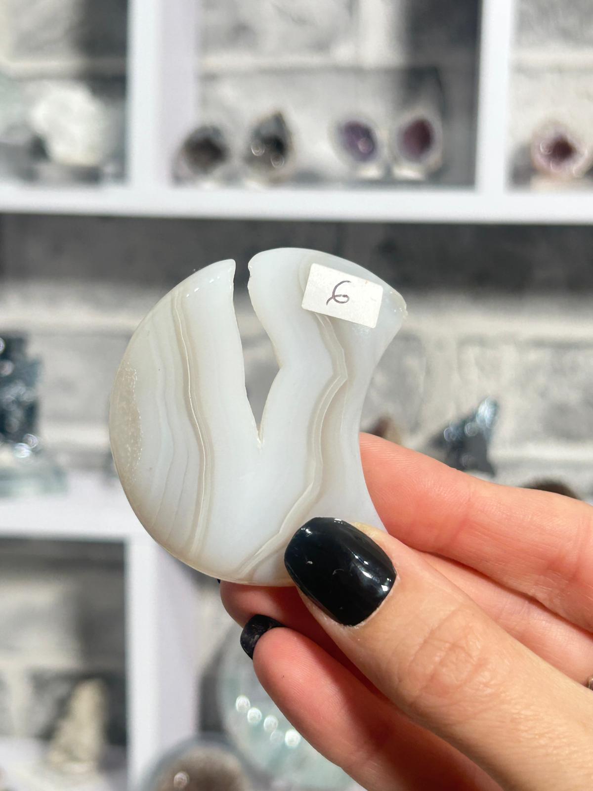 Agate Moon Carving