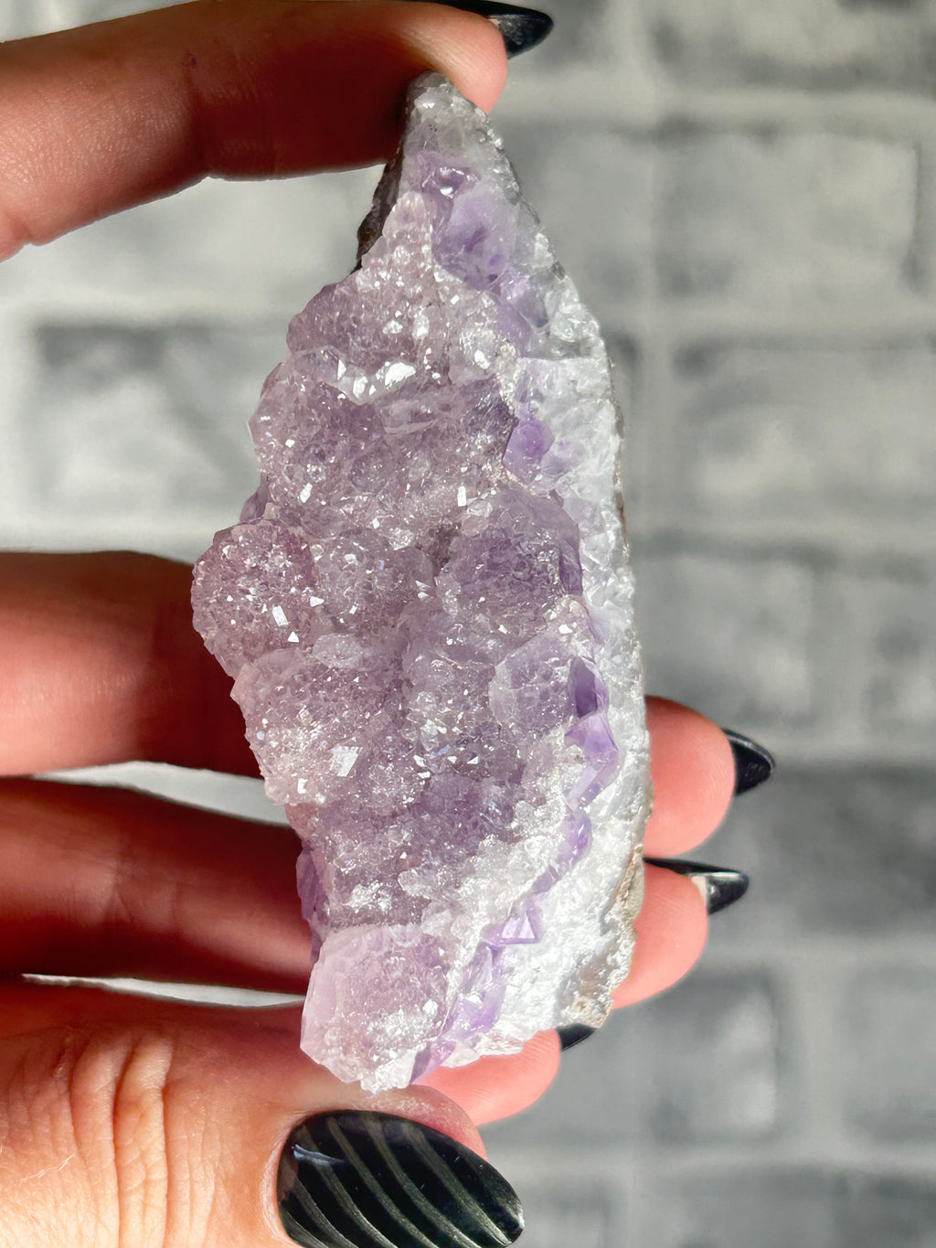 Madagascan Amethyst with Sugar Druzy Coating