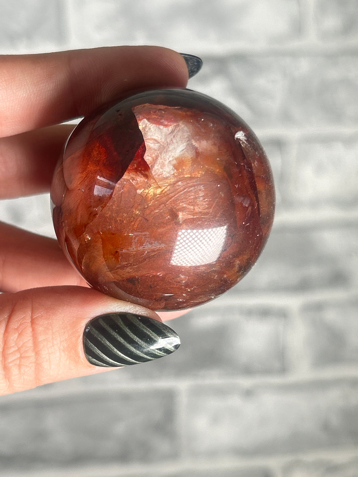 Clear Fire Quartz Sphere
