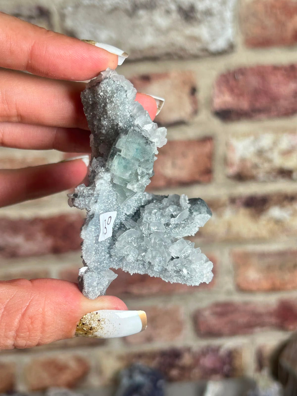 Fluorite on Sugar Quartz with Calcite D