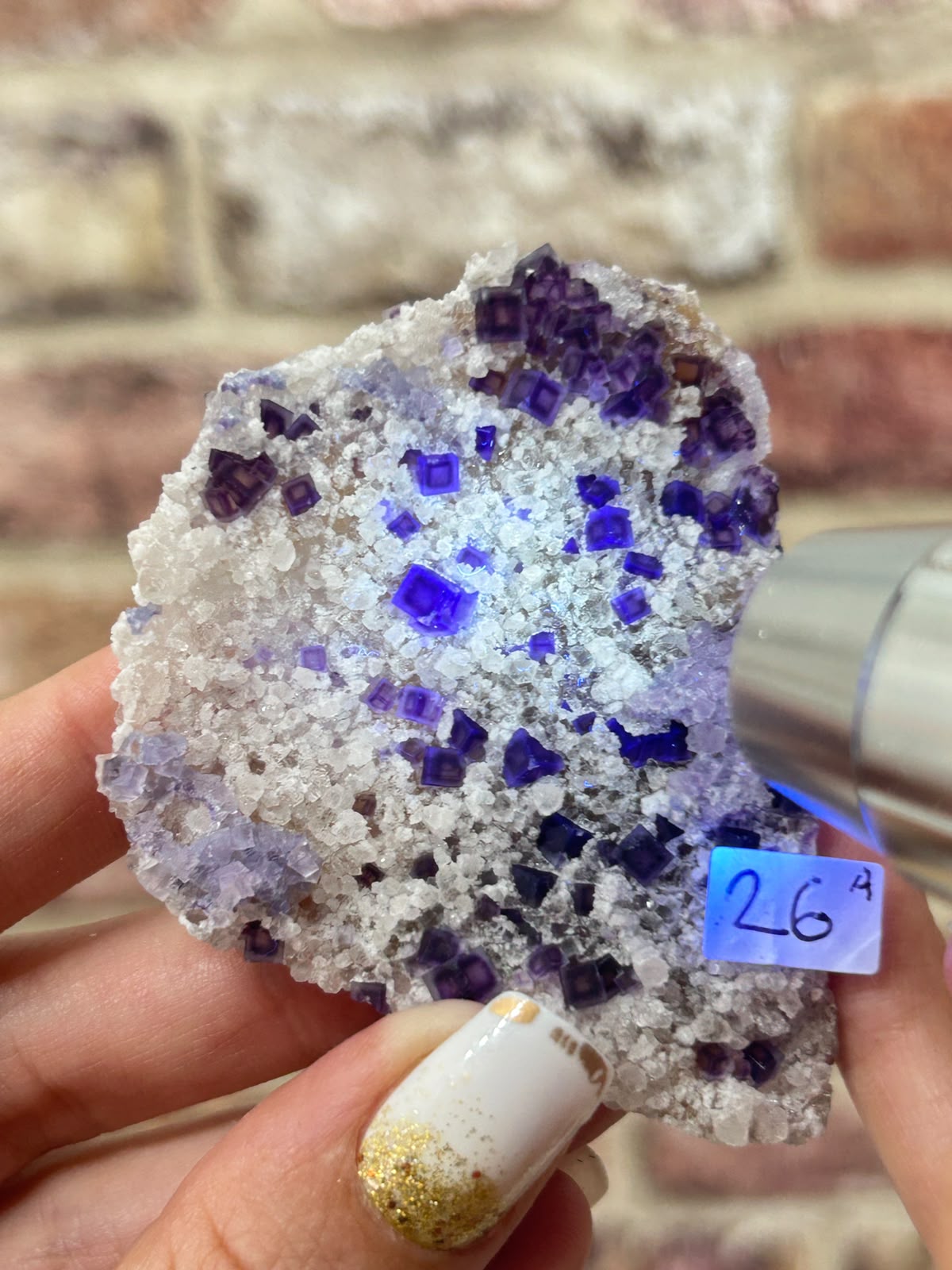 Starry Zoned Fluorite on Quartz A