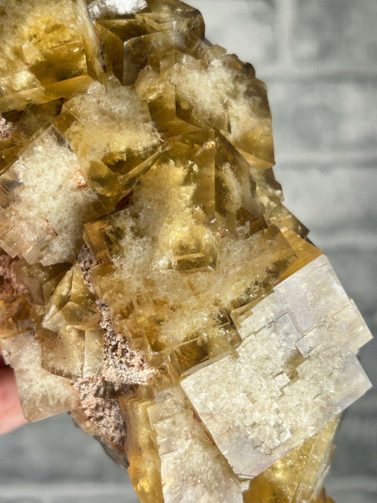 Golden Yellow Cubic Fluorite on Dolomite Matrix
Huairou District, Beijing, China