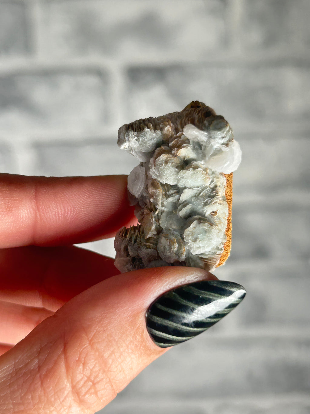 Coin Calcite on Quartz, Huanggang Fe-Sn Deposit, Inner Mongolia
