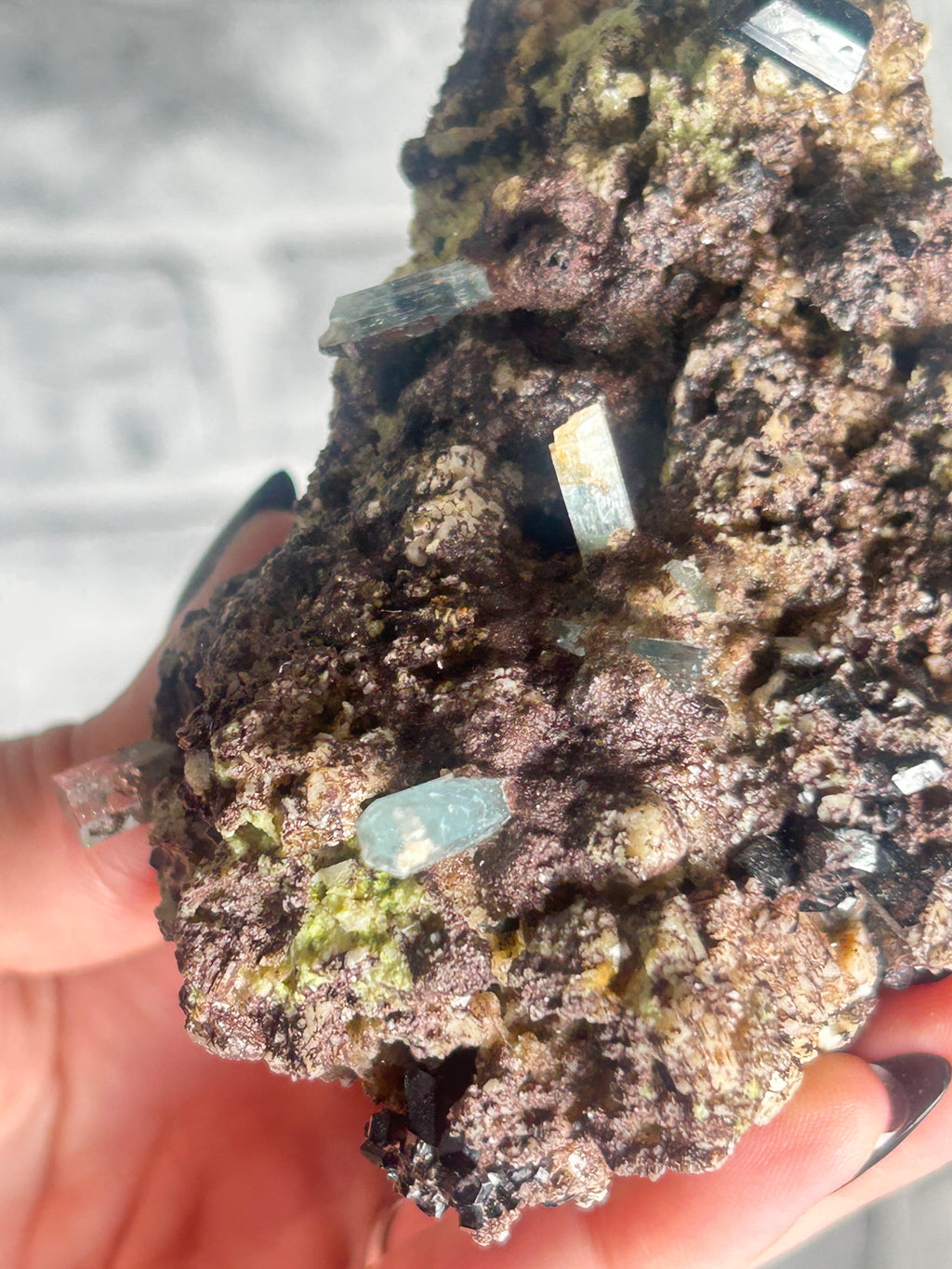 Aquamarine with Tourmaline on Matrix, Erongo Mountains, Namibia
