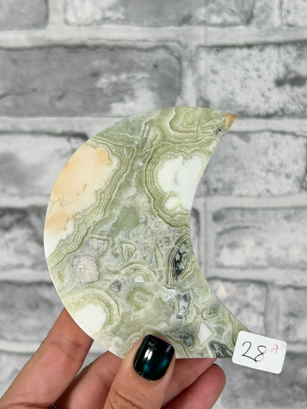Green Maligano Jasper Crescent Moon
