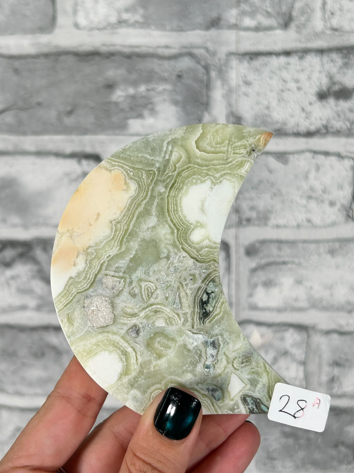 Green Maligano Jasper Crescent Moon