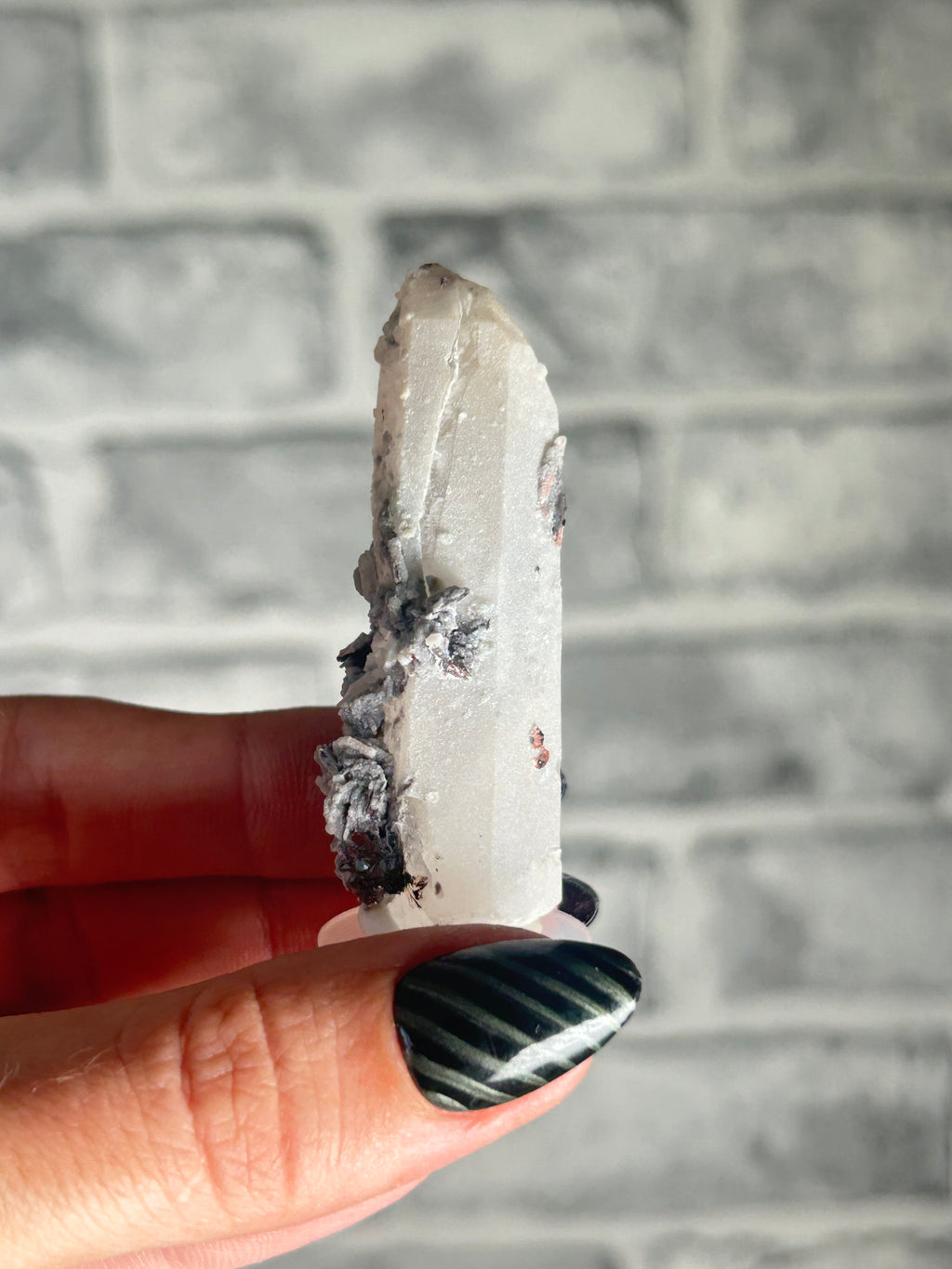Candle Quartz with Specularite and  Calcite, Huanggang Fe-Sn Deposit, Inner Mongolia