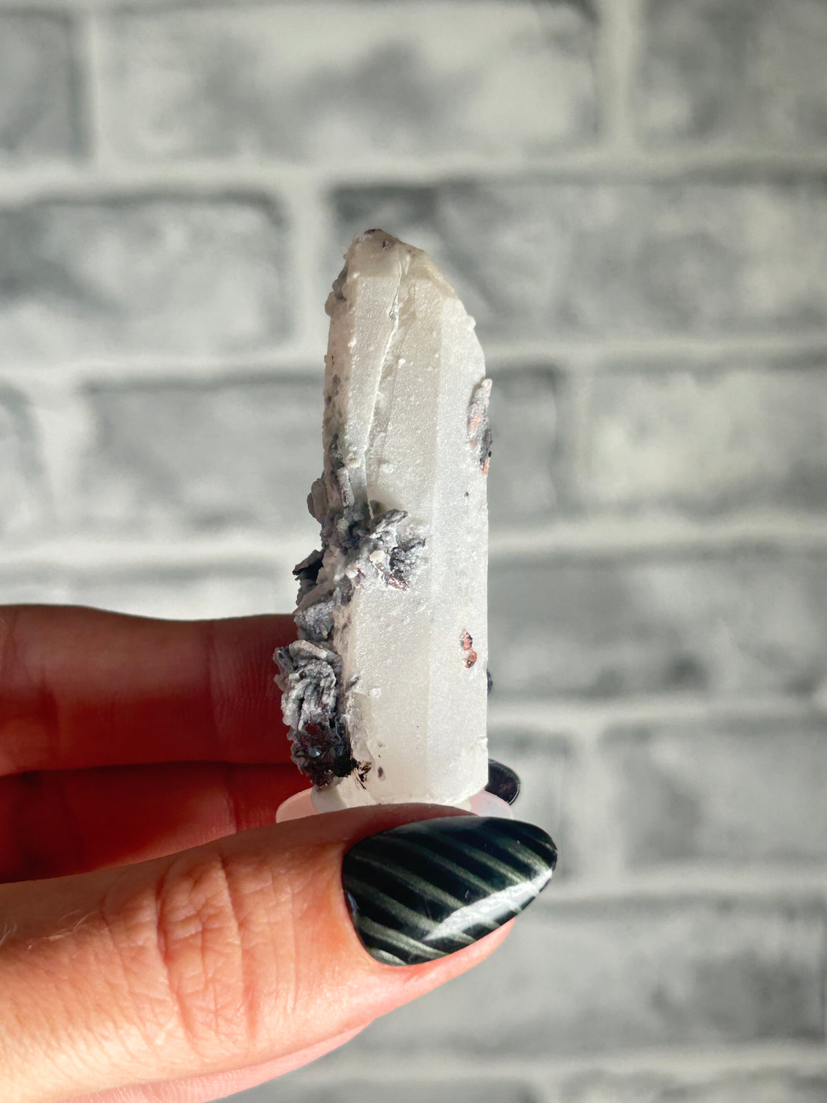 Candle Quartz with Specularite and  Calcite, Huanggang Fe-Sn Deposit, Inner Mongolia