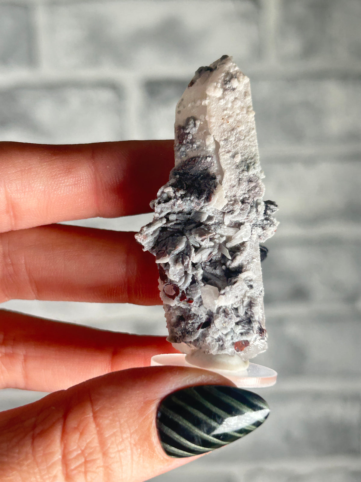 Candle Quartz with Specularite and  Calcite, Huanggang Fe-Sn Deposit, Inner Mongolia