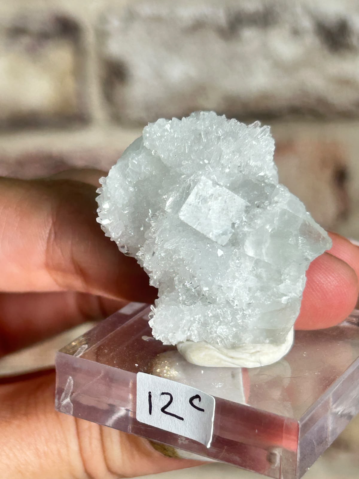 Glassy Fluorite on Quartz C